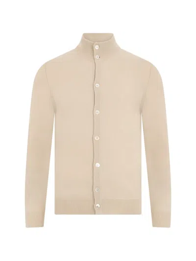 Fedeli Cashmere High-neck Cardigan In Neutral