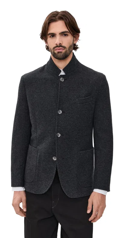 Fedeli Cashmere Hybrid Field Jacket Charcoal In Gray