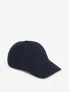 Fedeli Cashmere-cotton Textured Cap In Blue