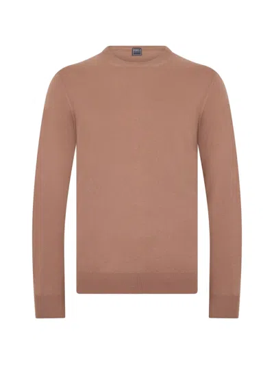 Fedeli Cashmere Long-sleeve Sweater In Brown
