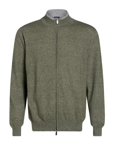 Fedeli Cashmere Man Cardigan Light Green Size 46 Cashmere, Linen