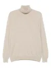 Fedeli Cashmere Roll-neck Top In Neutral