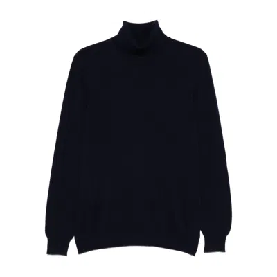 Fedeli Cashmere Roll-neck Sweater In Blue