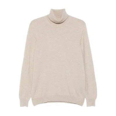Fedeli Cashmere Roll-neck Top In Neutral