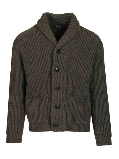 Fedeli Cashmere Shawl Cardigan In Green
