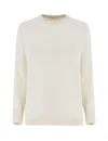 Fedeli Cashmere-silk Blend Crewneck Sweater With Ribbed Edges In Neutral