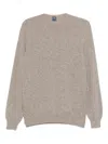 Fedeli Crew-neck L/s Knitted Sweater Man In Neutral