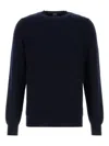 Fedeli Melange Dark Blue Cashmere Sweater In Blue