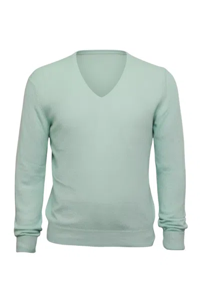 Fedeli Cashmere V-neck Sweater In Green