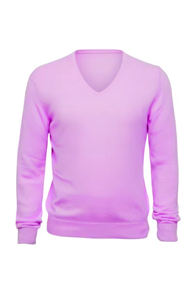 Fedeli Cashmere V-neck Sweater In Purple