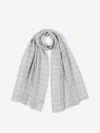 Fedeli Checkered Pattern Scarf In Gray