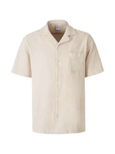 Fedeli Chest-pocket Short-sleeve Shirt In Brown