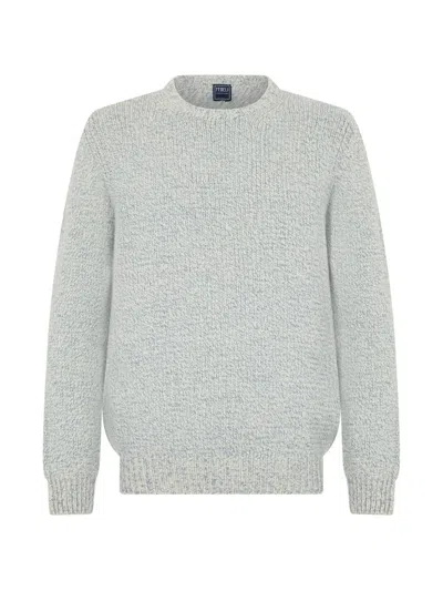 Fedeli Chunky-knit Crew-neck Sweater In Gray
