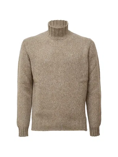 Fedeli Collo Vulcano Onda Baby Alpaca Sweater In Animal Print