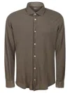 Fedeli Classic Cotton Piquet Shirt With Tailored Fit In Brown