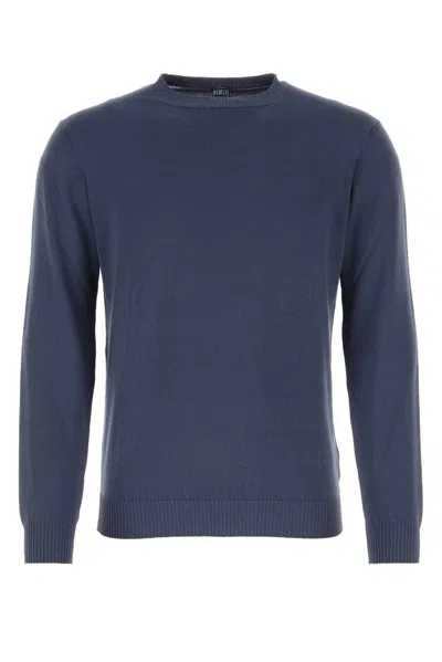 Fedeli Air Force Blue Cotton Sweater