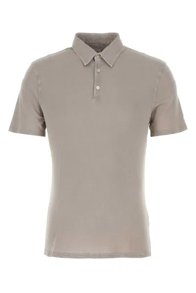 Fedeli Cappuccino Cotton Polo Shirt In Grey