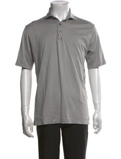 Pre-owned Fedeli Collar Short Sleeve Polo Shirt In Grey