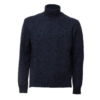 Fedeli Collo Vulcano Onda Baby Alpaca Sweater In Blue