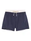 Fedeli Plain Contrast Swimsuit In 蓝色