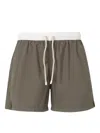 Fedeli Contrast-trim Swim Shorts In Green