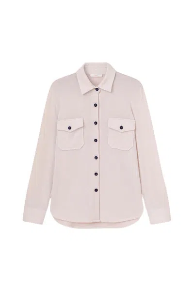 Fedeli "corviglia" Overshirt In Cashmere In White
