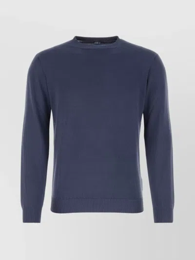 Fedeli Cotton Crew Neck Sweater In Blue