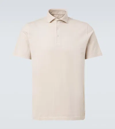 Fedeli Cotton Jersey Polo Shirt In Brown