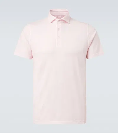 Fedeli Cotton Jersey Polo Shirt In Pink