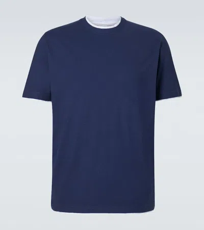 Fedeli Cotton Jersey T-shirt In Blue
