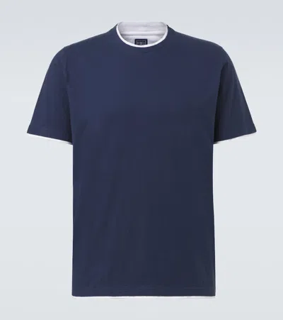 Fedeli Cotton Jersey T-shirt In Blue