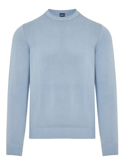 Fedeli Cotton Jumper In Blue
