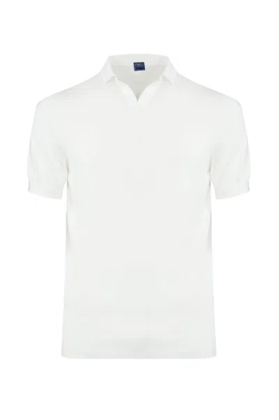 Fedeli Cotton Knit Polo In White