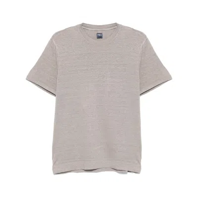 Fedeli Cotton Linen T Shirts In Grey