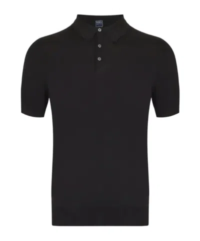 Fedeli Cotton Polo In Black