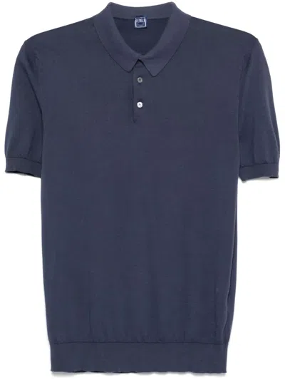 Fedeli Cotton Polo Shirt In Blue