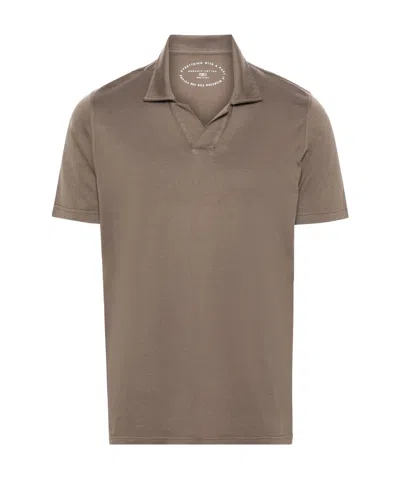 Fedeli Cotton Polo Shirt In Brown