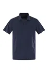Fedeli Cotton Polo Shirt With Open Collar In Blue