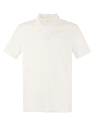 FEDELI COTTON POLO SHIRT WITH OPEN COLLAR