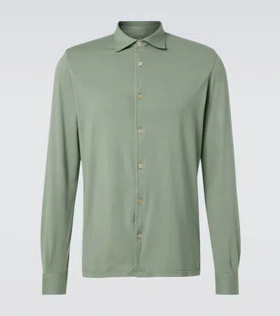 Fedeli Cotton Shirt In Khaki