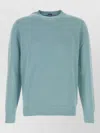 Fedeli Light Blue Solid Sweaters In Blue