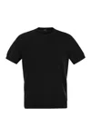 Fedeli Garment-dyed Organic Cotton Crew-neck T-shirt In Black