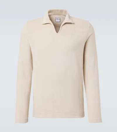Fedeli Cotton Terry Polo Shirt In Brown