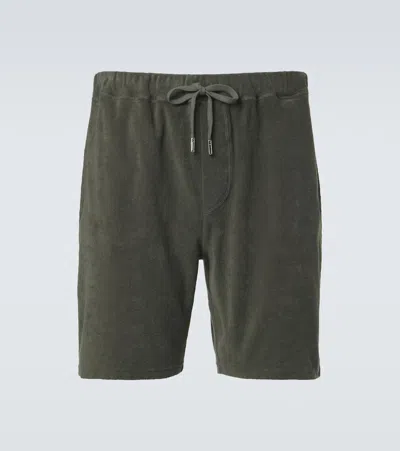 Fedeli Cotton Terry Shorts In Green