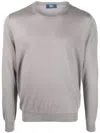 Fedeli Crew-neck Cashmere-silk Jumper In Grey