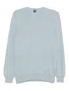 Fedeli Crew Neck Cashmere Sweater In Blue
