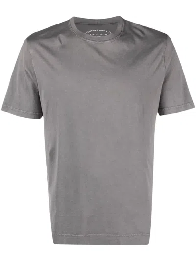 Fedeli Crew-neck Cotton T-shirt In Grey