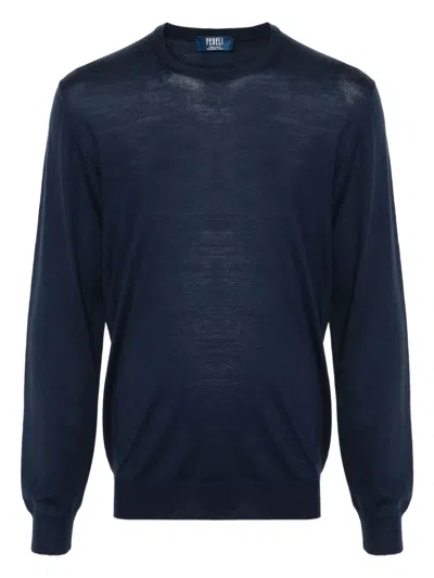 Fedeli Crew-neck Jumper In Blue