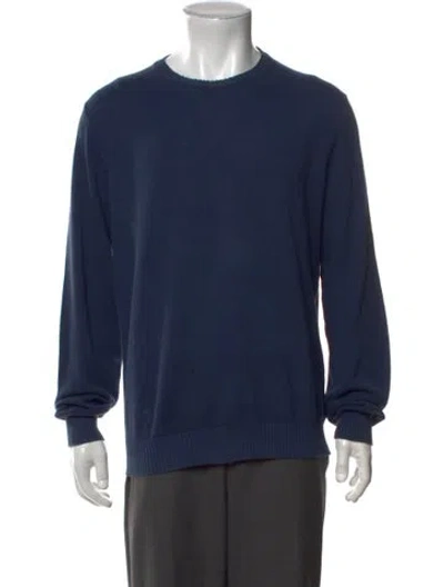 Pre-owned Fedeli Crew Neck Long Sleeve Pullover In Blue