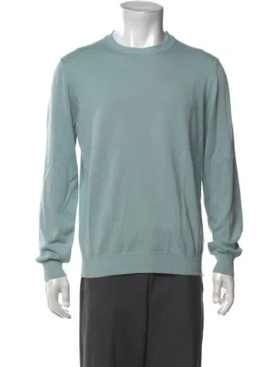 Pre-owned Fedeli Crew Neck Long Sleeve Pullover In Blue/green